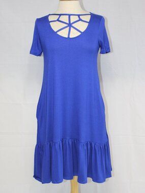 Zenana #7041 Stretch Casual Short Summer Dress-Sizes S to 3X-ROYAL BLUE-NEW